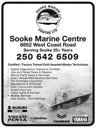 Sooke Marine centre directory ad.