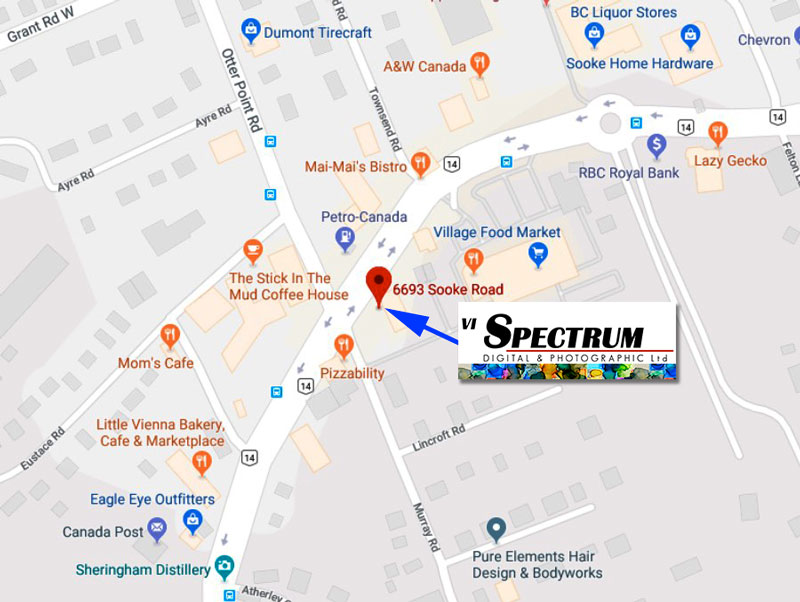 Spectrum Sooke location map